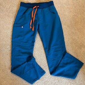 Figs Kade Cargo Scrub pants, color Deep Reef